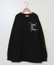 KJKAW76039 a.v.v KIDS(アー・ヴェ・ヴェ) [140-150]オーバーシルエット裏毛プルオーバー ブラック
