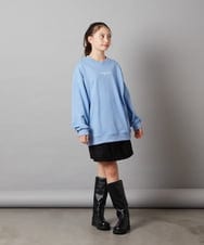 KJKAW76039 a.v.v KIDS(アー・ヴェ・ヴェ) [140-150]オーバーシルエット裏毛プルオーバー ブラック