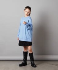 KJKAW76039 a.v.v KIDS(アー・ヴェ・ヴェ) [140-150]オーバーシルエット裏毛プルオーバー ブラック