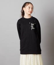 KJKAW76039 a.v.v KIDS(アー・ヴェ・ヴェ) [140-150]オーバーシルエット裏毛プルオーバー ブラック