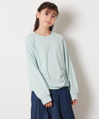 KJKBB02034 a.v.v KIDS [140-150]リボン付きラメ裏毛トレーナー