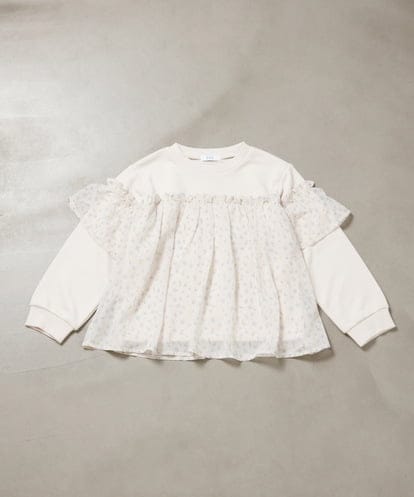 KJKBB04034 a.v.v KIDS [140-150]異素材フリルスウェット