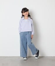 KJKBD01034 a.v.v KIDS(アー・ヴェ・ヴェ) [120-160]衿付きレースアップトレーナー ライトブルー