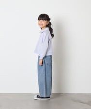 KJKBD01034 a.v.v KIDS(アー・ヴェ・ヴェ) [120-160]衿付きレースアップトレーナー ライトブルー