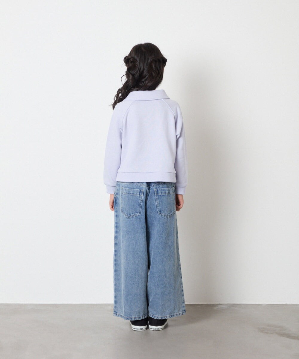 KJKBD01034 a.v.v KIDS(アー・ヴェ・ヴェ) [120-160]衿付きレースアップトレーナー ライトブルー