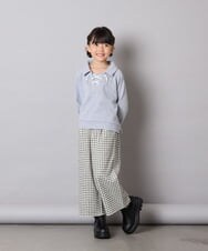 KJKBD01034 a.v.v KIDS(アー・ヴェ・ヴェ) [120-160]衿付きレースアップトレーナー グレー