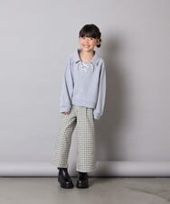 KJKBD01034 a.v.v KIDS(アー・ヴェ・ヴェ) [120-160]衿付きレースアップトレーナー グレー