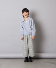 KJKBD01034 a.v.v KIDS(アー・ヴェ・ヴェ) [120-160]衿付きレースアップトレーナー グレー