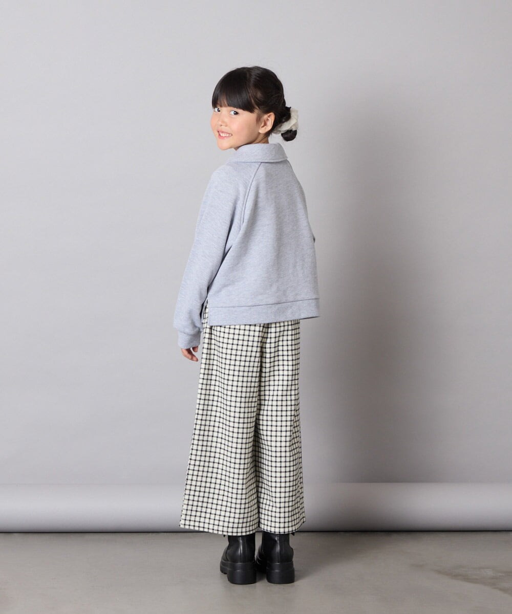 KJKBD01034 a.v.v KIDS(アー・ヴェ・ヴェ) [120-160]衿付きレースアップトレーナー グレー