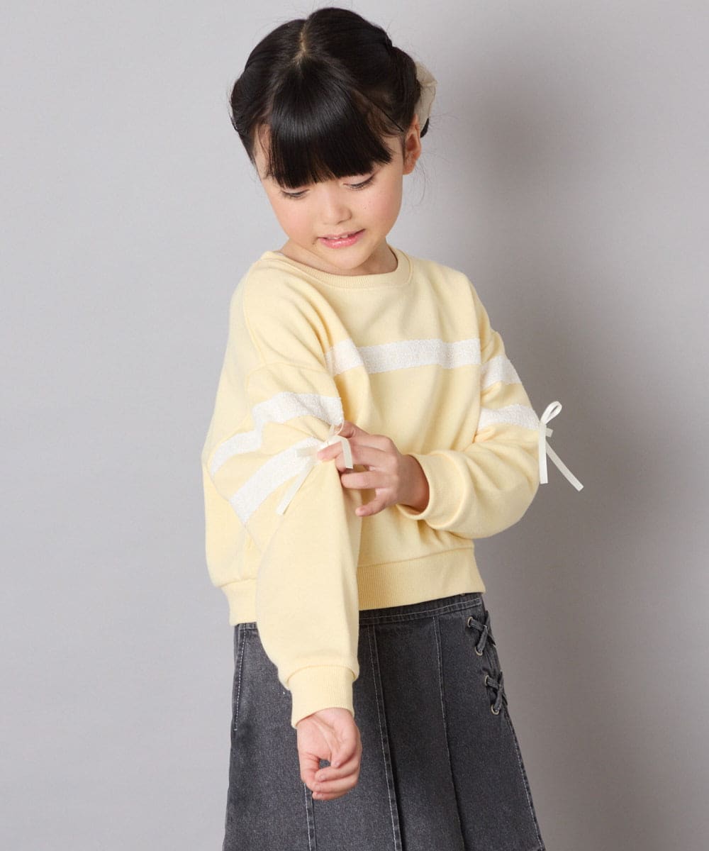 KJKBD02034 a.v.v KIDS(アー・ヴェ・ヴェ) [120-160]レーステープトレーナー ライトイエロー