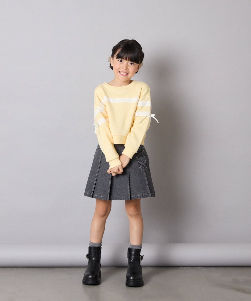 KJKBD02034 a.v.v KIDS(アー・ヴェ・ヴェ) [120-160]レーステープトレーナー ライトイエロー