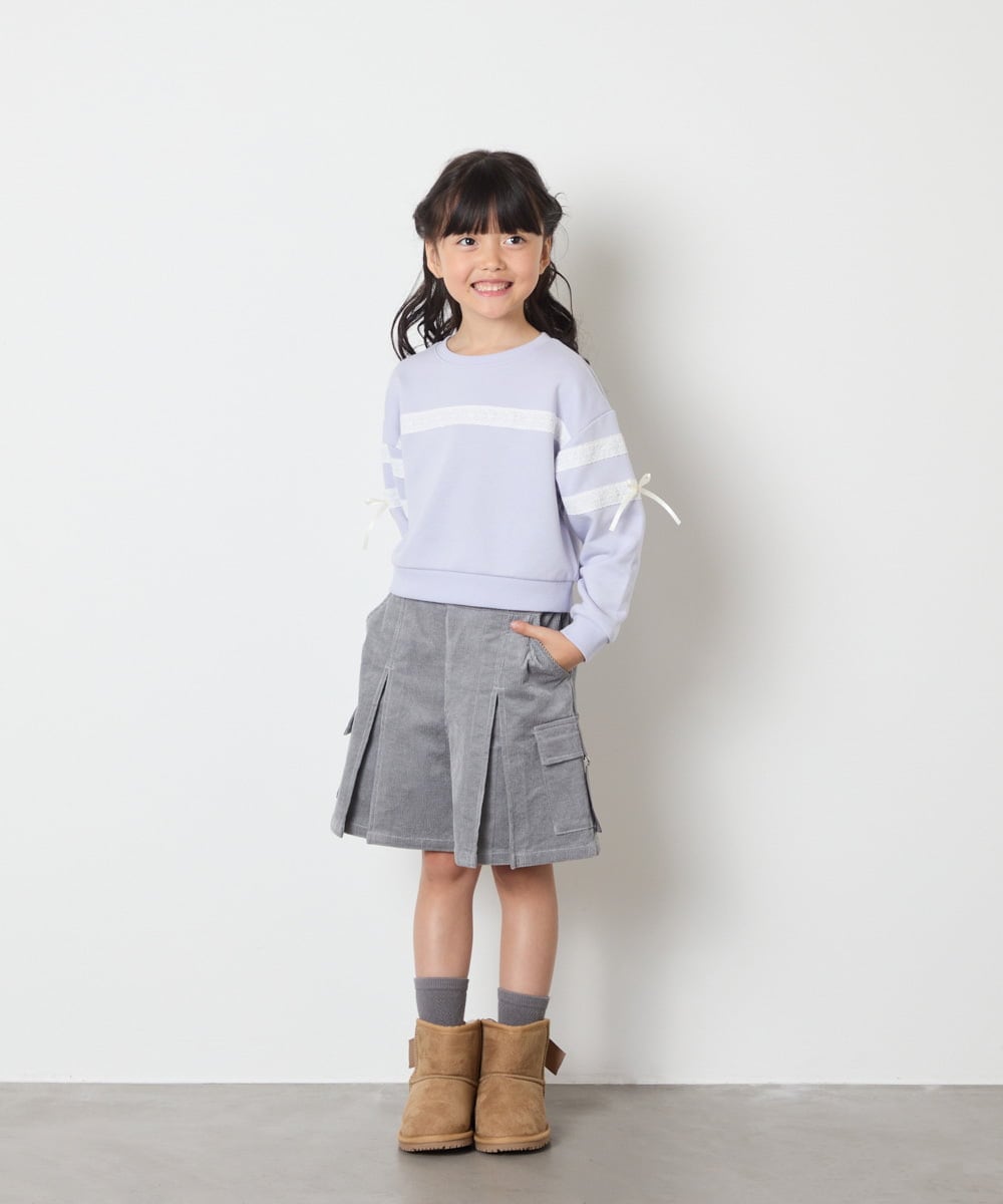 KJKBD02034 a.v.v KIDS(アー・ヴェ・ヴェ) [120-160]レーステープトレーナー ライトブルー