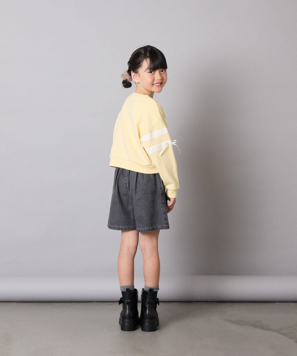 KJKBD02034 a.v.v KIDS(アー・ヴェ・ヴェ) [120-160]【おうちで洗える】レーステープカラートレーナー グレー