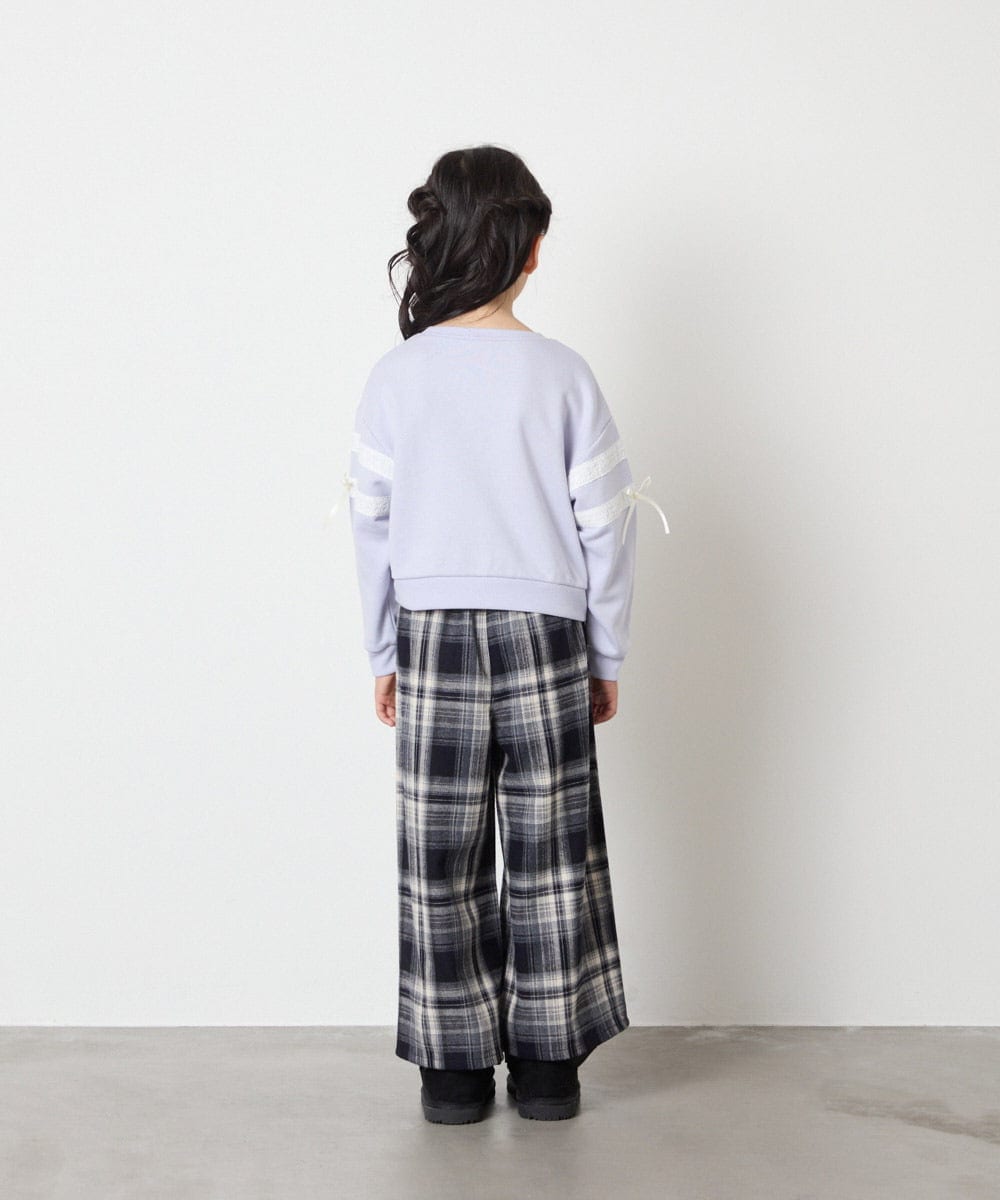 KJKBD02034 a.v.v KIDS(アー・ヴェ・ヴェ) [120-160]【おうちで洗える】レーステープカラートレーナー グレー