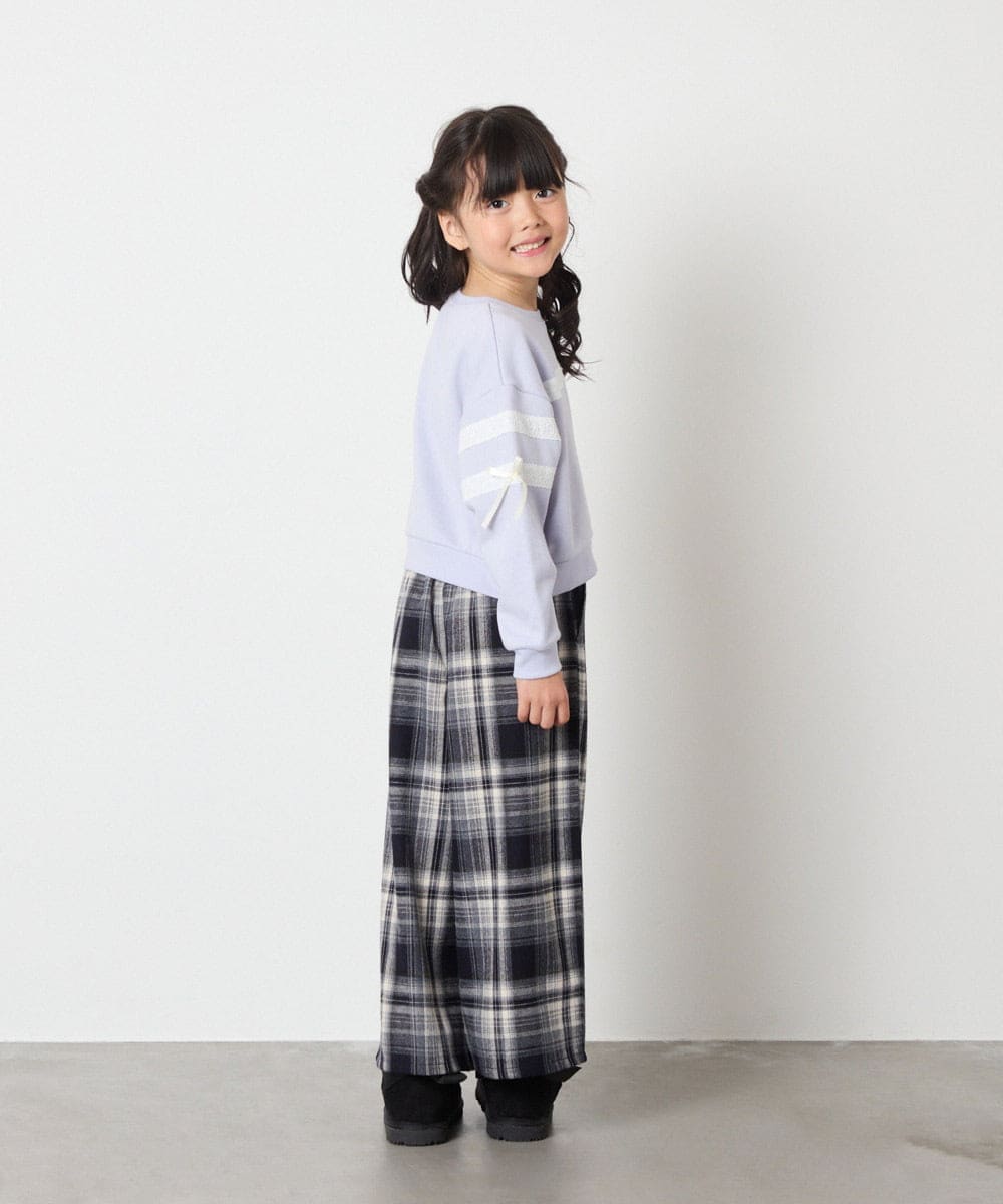 KJKBD02034 a.v.v KIDS(アー・ヴェ・ヴェ) [120-160]【おうちで洗える】レーステープカラートレーナー グレー