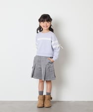 KJKBD02034 a.v.v KIDS(アー・ヴェ・ヴェ) [120-160]【おうちで洗える】レーステープカラートレーナー グレー