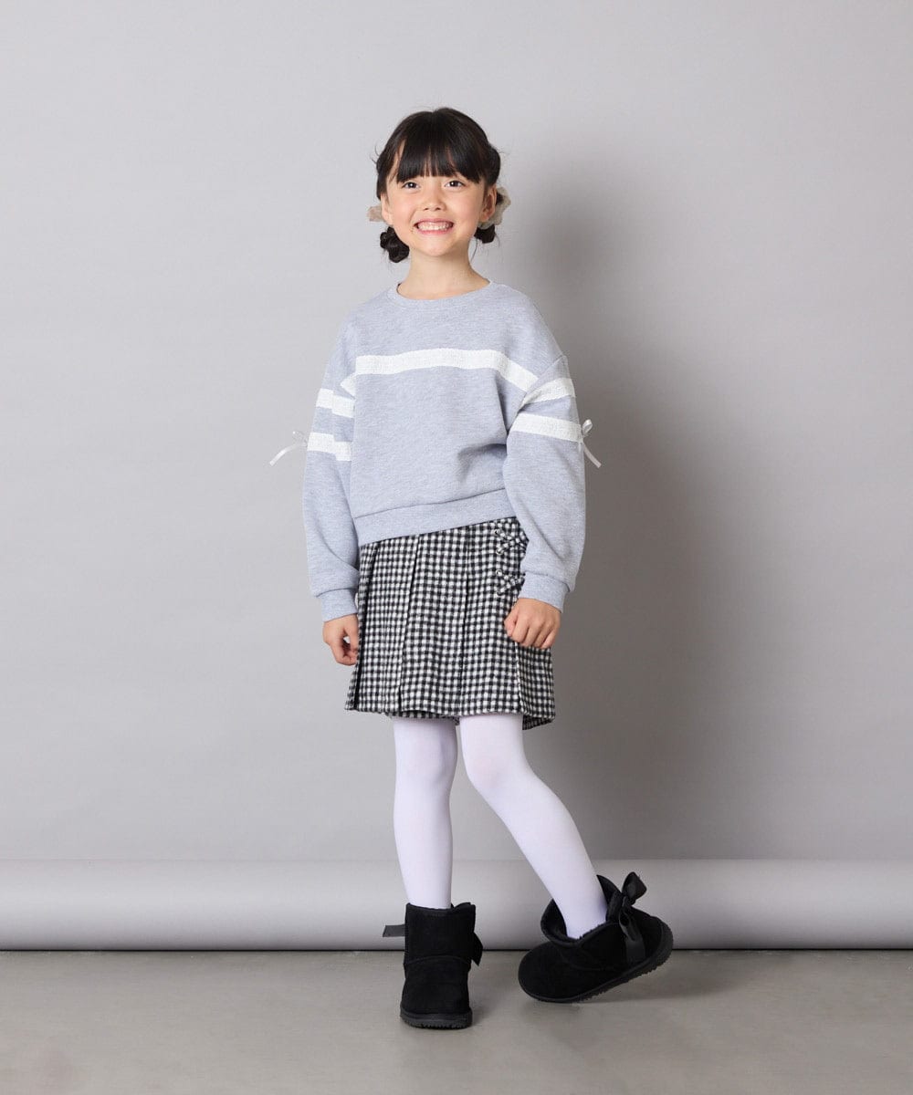 KJKBD02034 a.v.v KIDS(アー・ヴェ・ヴェ) [120-160]レーステープトレーナー グレー