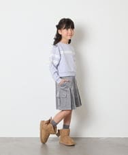 KJKBD02034 a.v.v KIDS(アー・ヴェ・ヴェ) [120-160]【おうちで洗える】レーステープカラートレーナー グレー