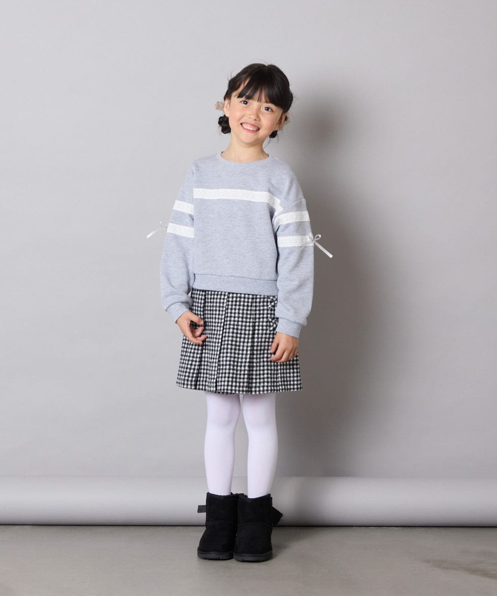 KJKBD02034 a.v.v KIDS(アー・ヴェ・ヴェ) [120-160]レーステープトレーナー グレー