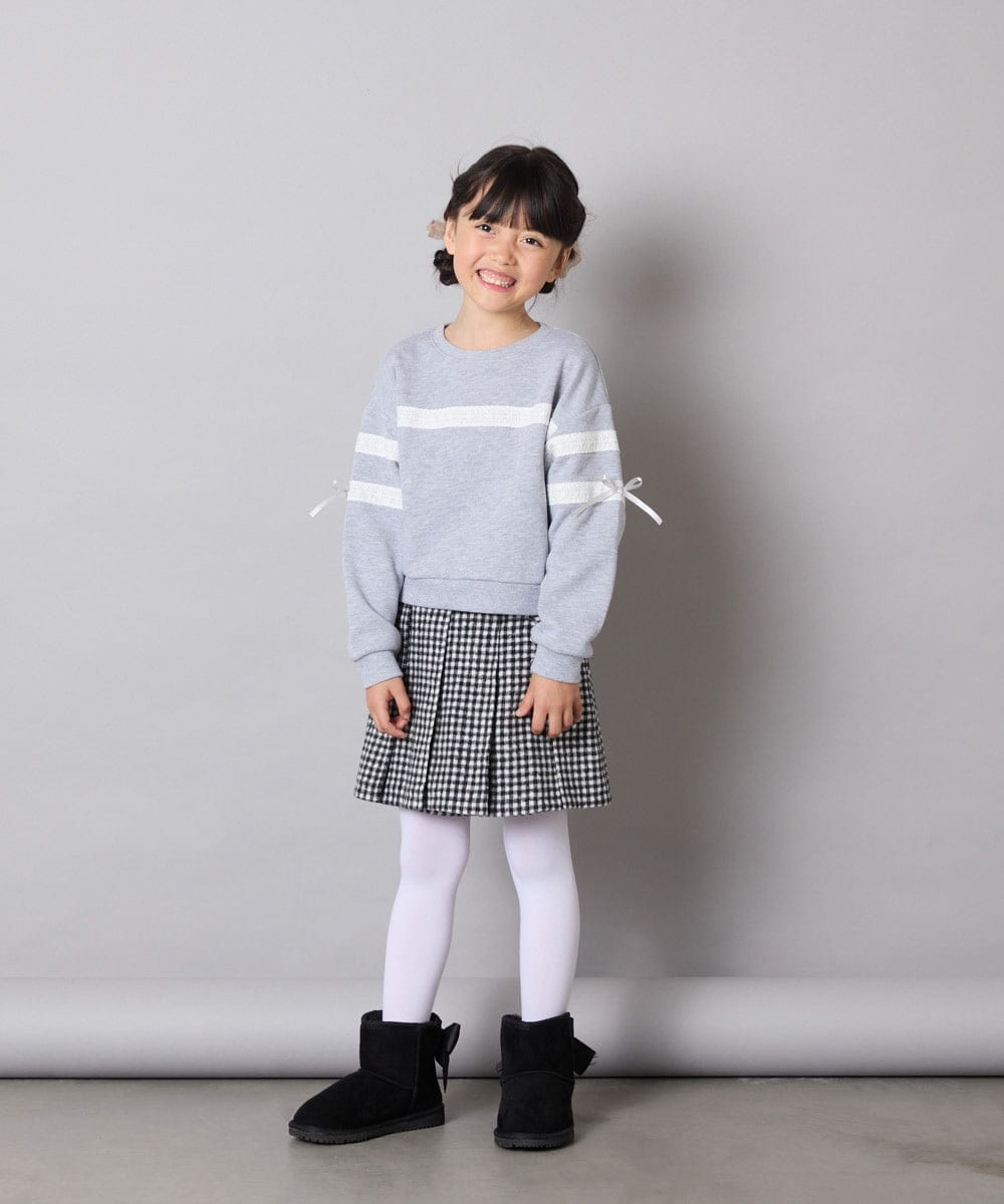 KJKBD02034 a.v.v KIDS(アー・ヴェ・ヴェ) [120-160]レーステープトレーナー グレー