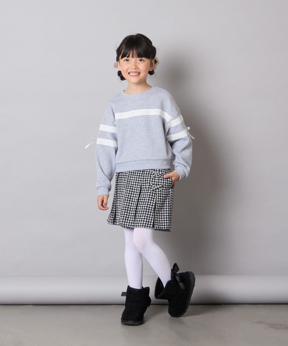 KJKBD02034 a.v.v KIDS(アー・ヴェ・ヴェ) [120-160]レーステープトレーナー グレー