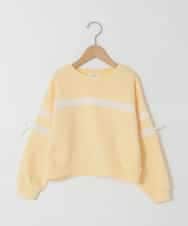 KJKBD02034 a.v.v KIDS(アー・ヴェ・ヴェ) [120-160]【おうちで洗える】レーステープカラートレーナー ライトイエロー