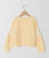 KJKBD02034 a.v.v KIDS(アー・ヴェ・ヴェ) [120-160]【おうちで洗える】レーステープカラートレーナー ライトイエロー