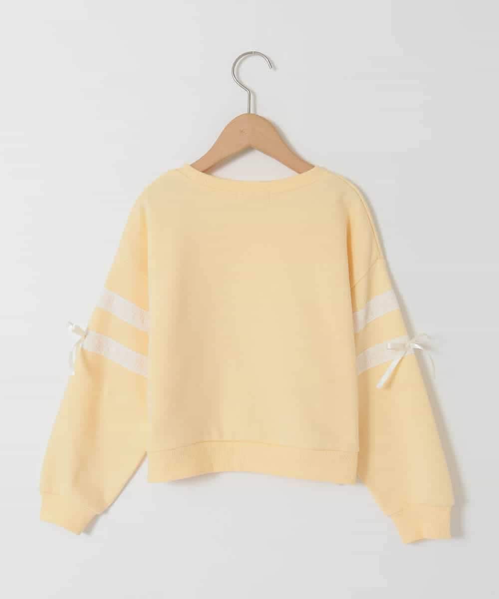 KJKBD02034 a.v.v KIDS(アー・ヴェ・ヴェ) [120-160]【おうちで洗える】レーステープカラートレーナー ライトイエロー