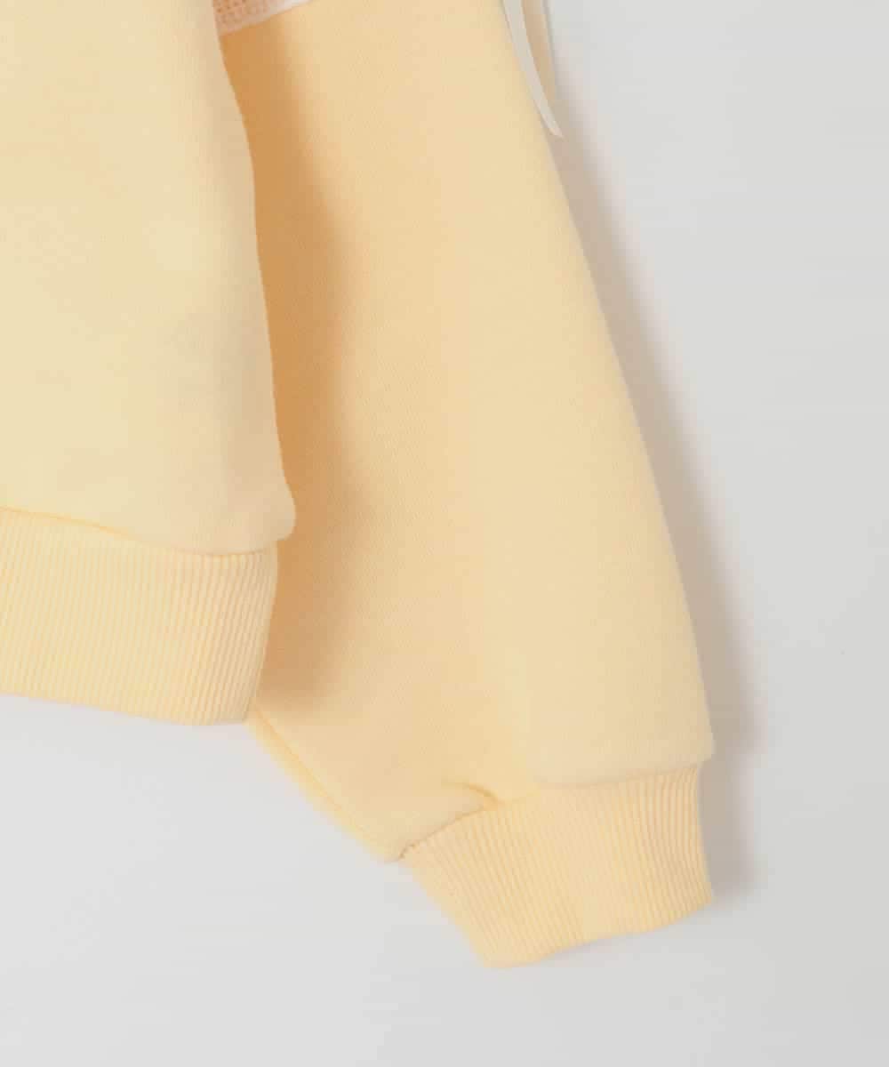 KJKBD02034 a.v.v KIDS(アー・ヴェ・ヴェ) [120-160]【おうちで洗える】レーステープカラートレーナー ライトイエロー