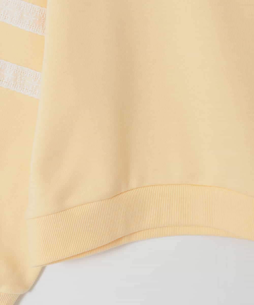 KJKBD02034 a.v.v KIDS(アー・ヴェ・ヴェ) [120-160]【おうちで洗える】レーステープカラートレーナー ライトイエロー