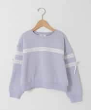 KJKBD02034 a.v.v KIDS(アー・ヴェ・ヴェ) [120-160]【おうちで洗える】レーステープカラートレーナー ライトブルー