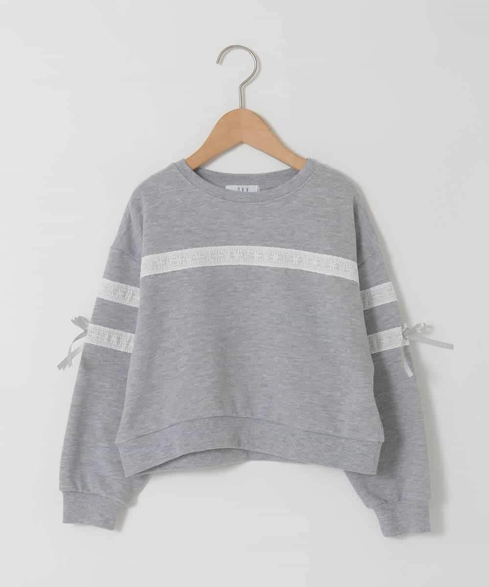 KJKBD02034 a.v.v KIDS [120-160]【おうちで洗える】レーステープカラートレーナー