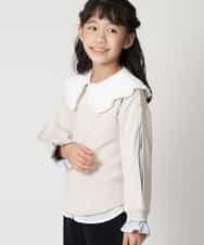 KJKCM41029 a.v.v KIDS(アー・ヴェ・ヴェ) [100-130]ストライプレイヤードトレーナー[WEB限定サイズ] ベージュ