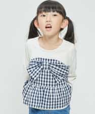 KJKDG02029 a.v.v KIDS(アー・ヴェ・ヴェ) [100-130]ビスチェ付きカットソー[WEB限定サイズ] ネイビー