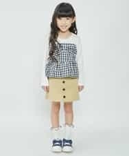 KJKDG02029 a.v.v KIDS(アー・ヴェ・ヴェ) [100-130]ビスチェ付きカットソー[WEB限定サイズ] ネイビー