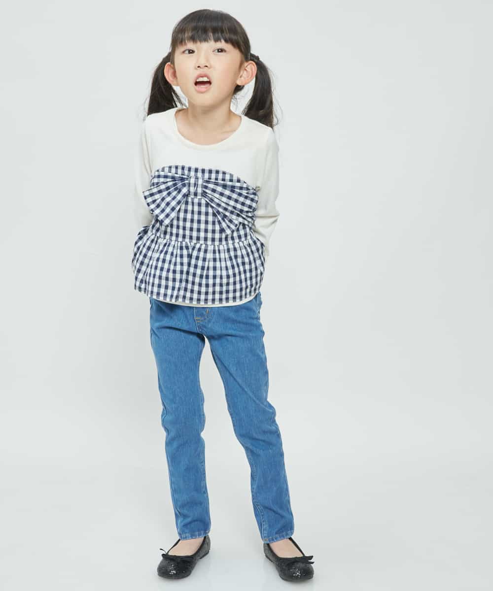 KJKDG02029 a.v.v KIDS(アー・ヴェ・ヴェ) [100-130]ビスチェ付きカットソー[WEB限定サイズ] ネイビー