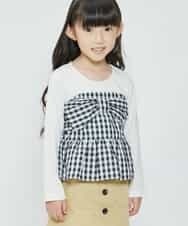 KJKDG02029 a.v.v KIDS(アー・ヴェ・ヴェ) [100-130]ビスチェ付きカットソー[WEB限定サイズ] ブラック