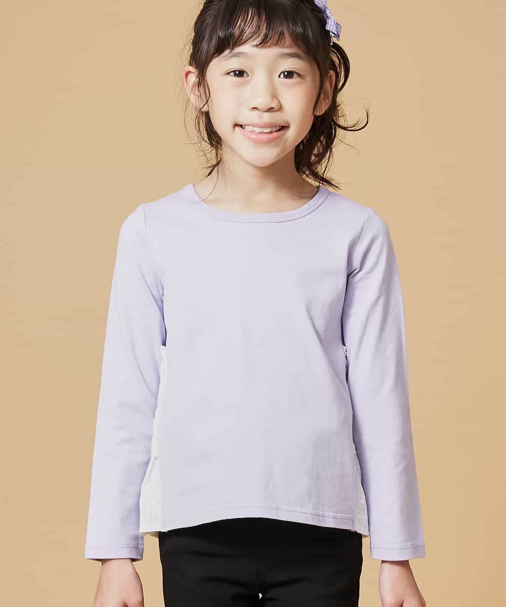KJKDM01024 a.v.v KIDS(アー・ヴェ・ヴェ) [100-130]レースバックシャンカットソー[WEB限定サイズ] ラベンダー
