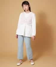 KJKDM03039 a.v.v KIDS(アー・ヴェ・ヴェ) [100-130]ギャザーリボンベストティアードカットソーセット[WEB限定サイズ] ベージュ