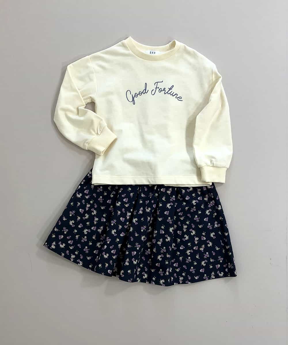 KJKDM04019 a.v.v KIDS(アー・ヴェ・ヴェ) [100-130]ロゴトレーナー[WEB限定サイズ] アイボリー
