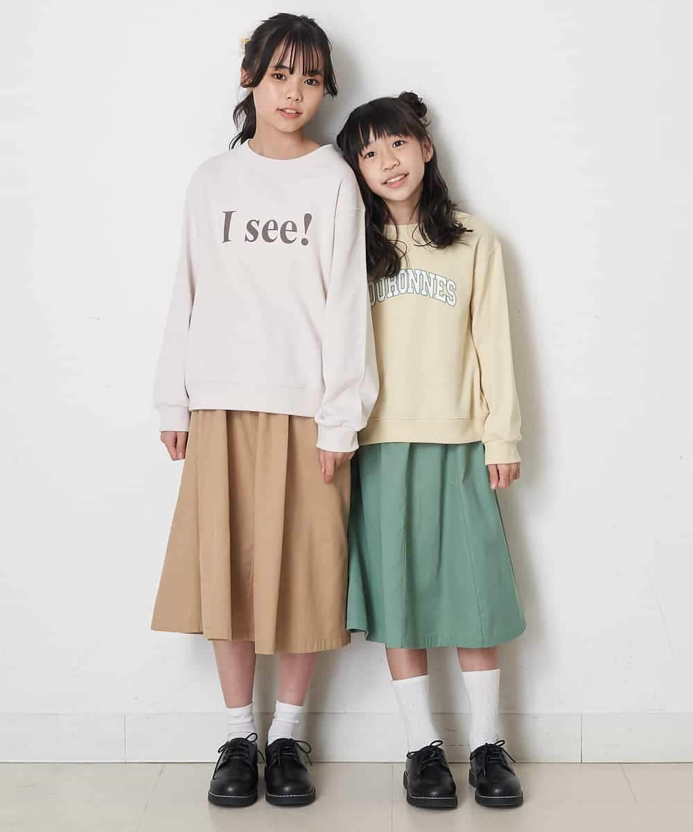 KJKDP21024 a.v.v KIDS(アー・ヴェ・ヴェ) [100-130]ロゴプリント裏毛トレーナー ライトイエロー