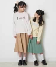 KJKDP21024 a.v.v KIDS(アー・ヴェ・ヴェ) [100-130]ロゴプリント裏毛トレーナー ライトイエロー