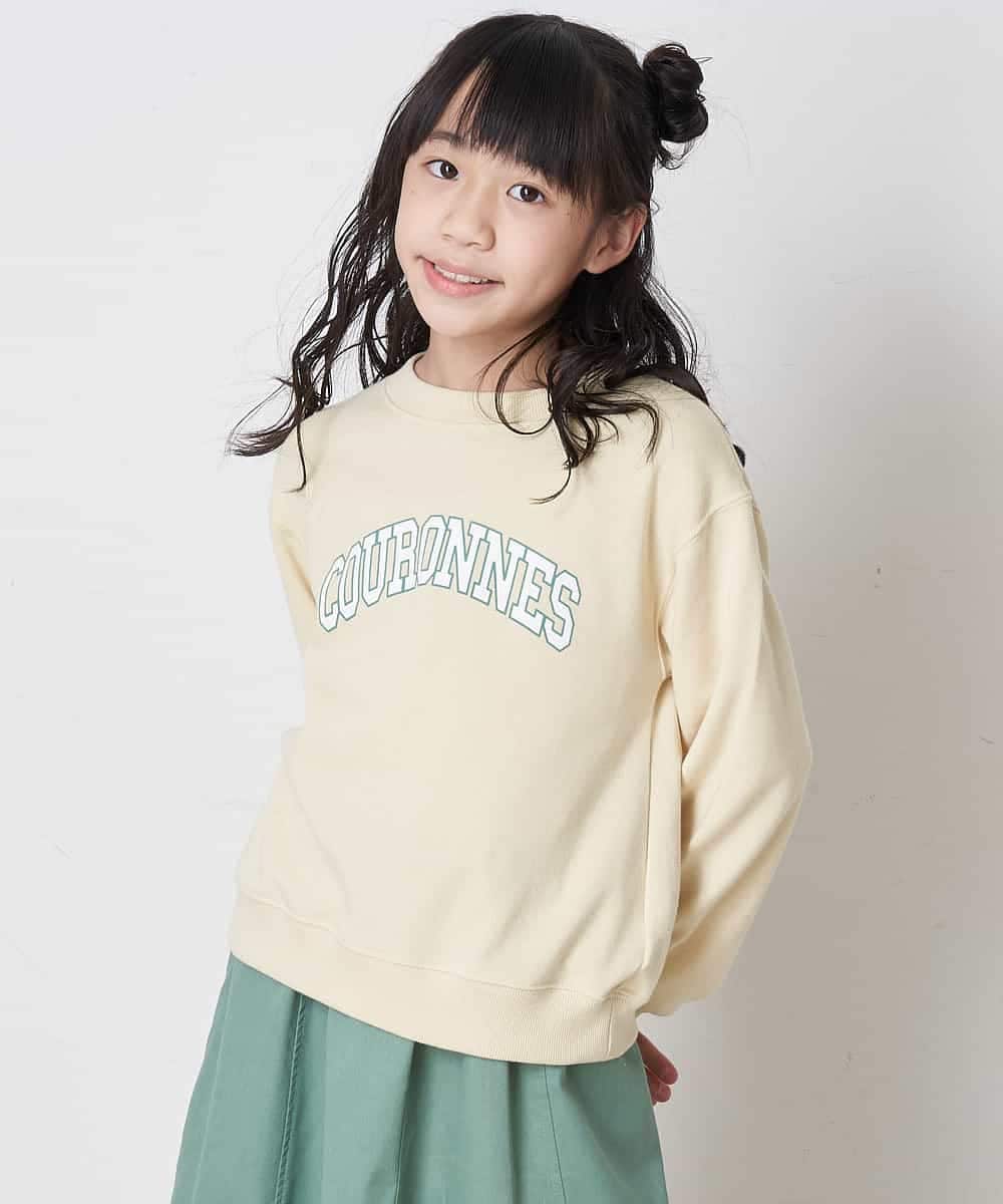 KJKDP21024 a.v.v KIDS(アー・ヴェ・ヴェ) [100-130]ロゴプリント裏毛トレーナー ライトイエロー