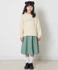 KJKDP21024 a.v.v KIDS(アー・ヴェ・ヴェ) [100-130]ロゴプリント裏毛トレーナー ライトイエロー