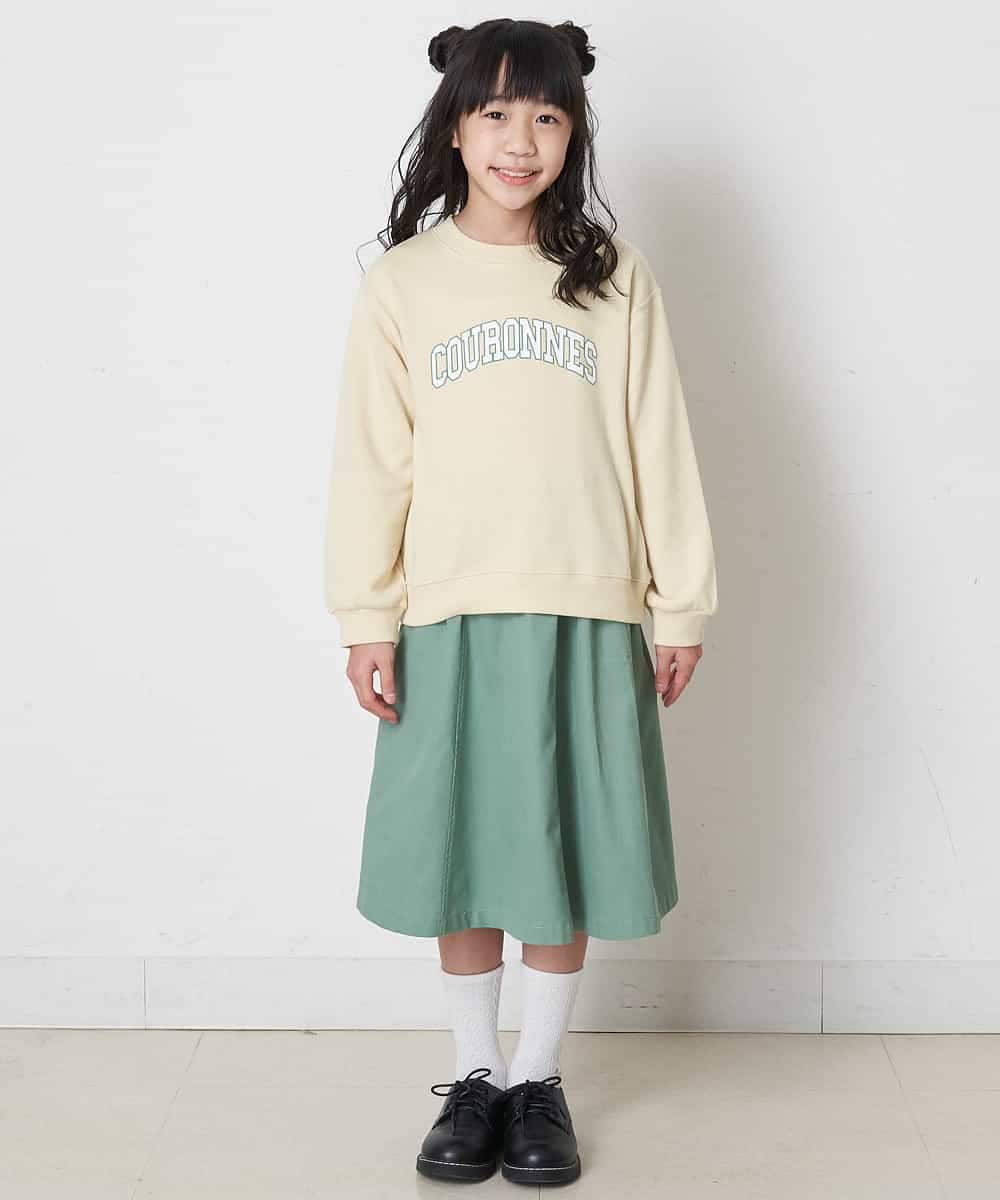 KJKDP21024 a.v.v KIDS(アー・ヴェ・ヴェ) [100-130]ロゴプリント裏毛トレーナー ライトイエロー
