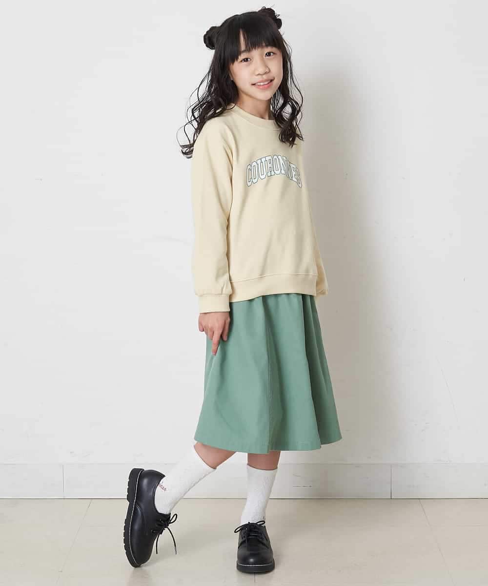 KJKDP21024 a.v.v KIDS(アー・ヴェ・ヴェ) [100-130]ロゴプリント裏毛トレーナー ライトイエロー