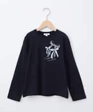 KJKEA20021 a.v.v KIDS(アー・ヴェ・ヴェ) [100-130]モチーフプリントロンT ネイビー