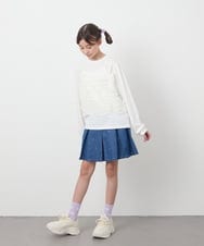 KJKEA31034 a.v.v KIDS(アー・ヴェ・ヴェ) [120-130]フリルキャミドッキングトップス アイボリー