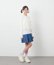 KJKEA31034 a.v.v KIDS(アー・ヴェ・ヴェ) [120-130]フリルキャミドッキングトップス アイボリー