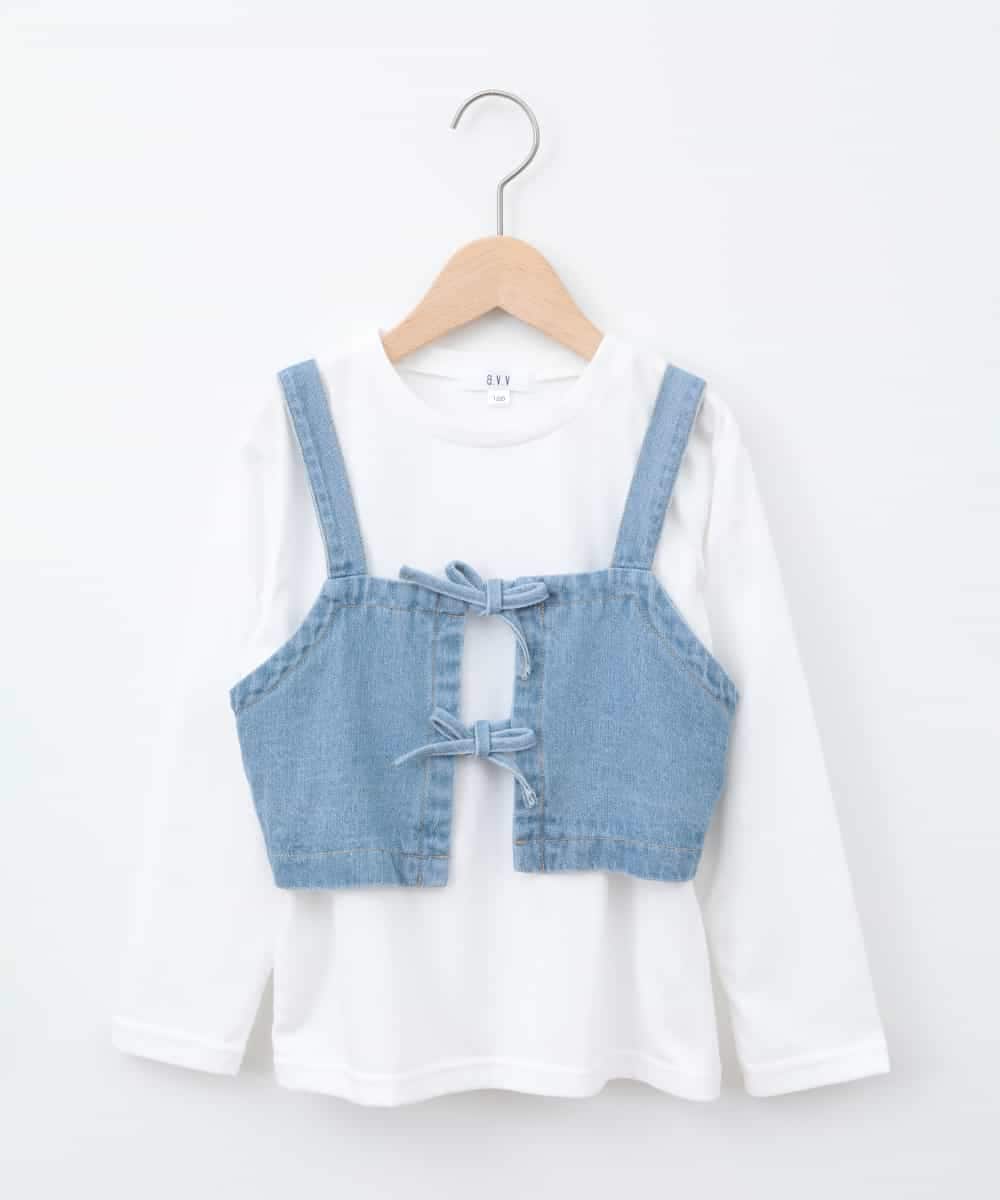 KJKEA34034 a.v.v KIDS [120-130]デニムビスチェセット